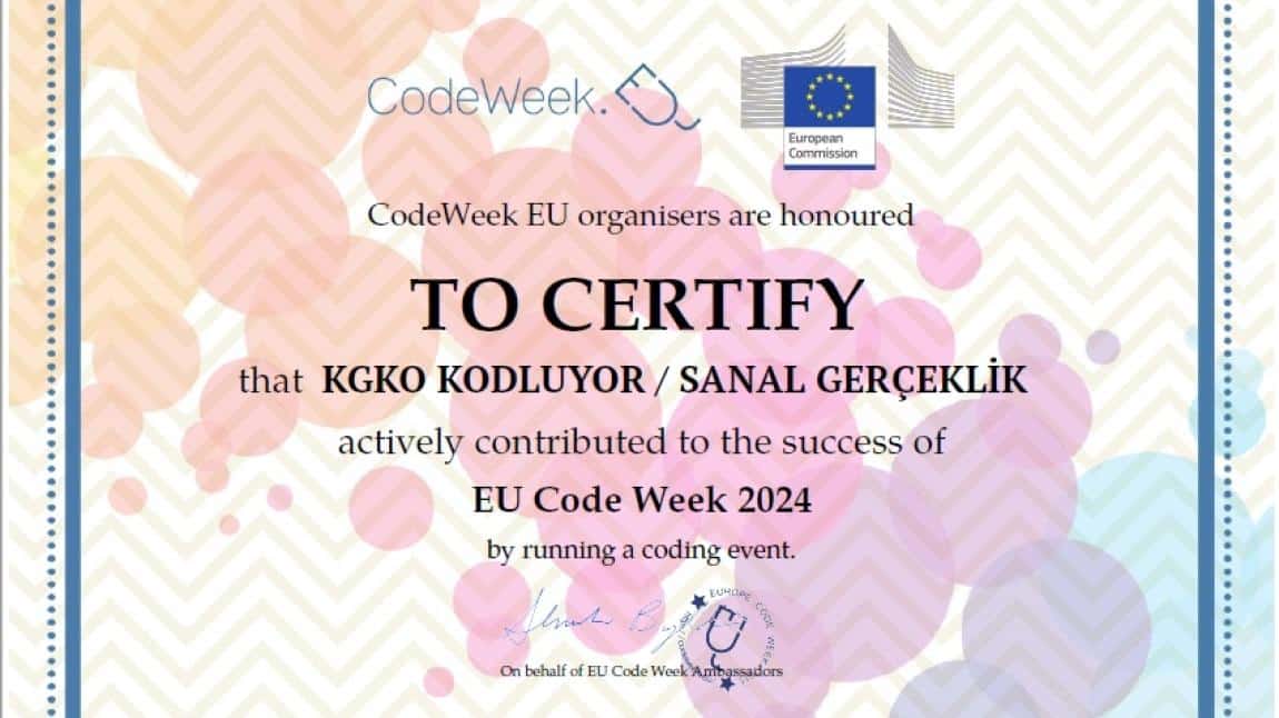 CodeWeek 2024 Sanal Gerçeklik Etkinliğimiz